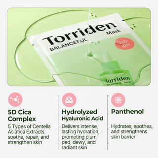 [Torriden] BALANCEFUL Cica Facial Masks (10 sheets)
