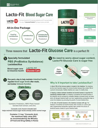 [ChongKunDang] LACTO-FIT ProBiotics Blood Sugar Care – 2g × 60 Sticks